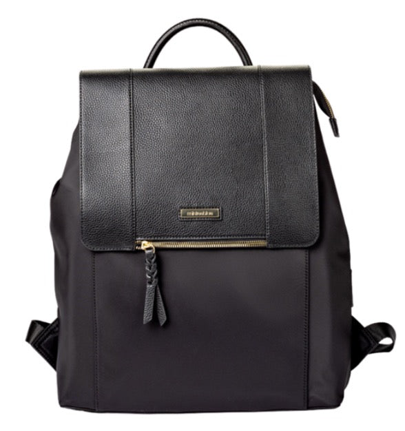 MinkeeBlue Leather Beige Backpack Lunch Bag Compartment School Travel Bag MINKEEBLUE VEGAN LEATHER BACKPACK & BONUS LUNCH BOX  main image 2